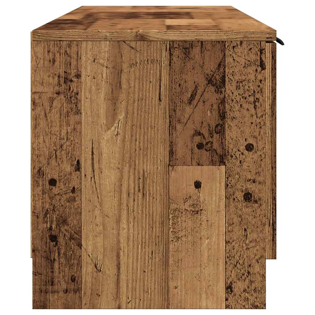 Tv-meubel 140x35x40 cm bewerkt hout oud houtkleurig is nu te koop bij PeponiXL, paradijselijk wonen!