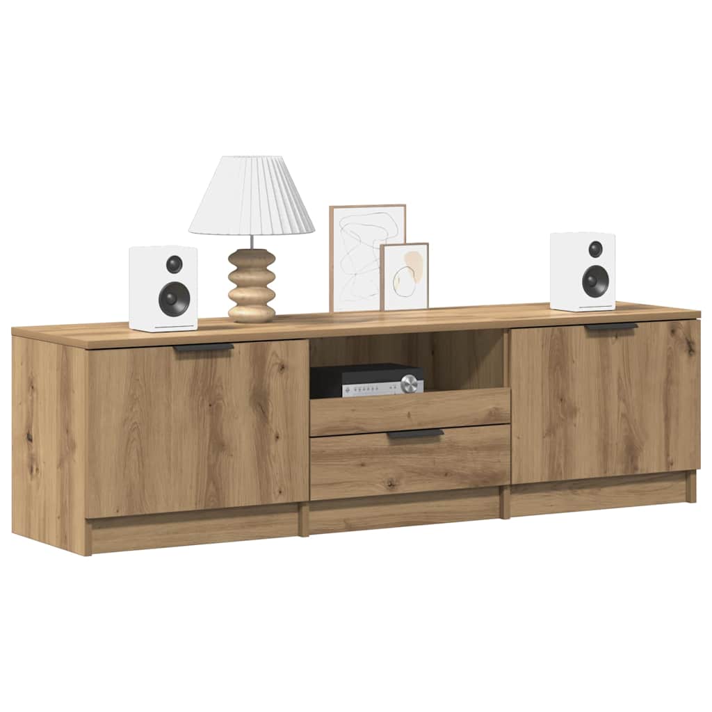 Tv-meubel Artisan Eiken 140x35x40 cm Bewerkt Hout is nu te koop bij PeponiXL, paradijselijk wonen!