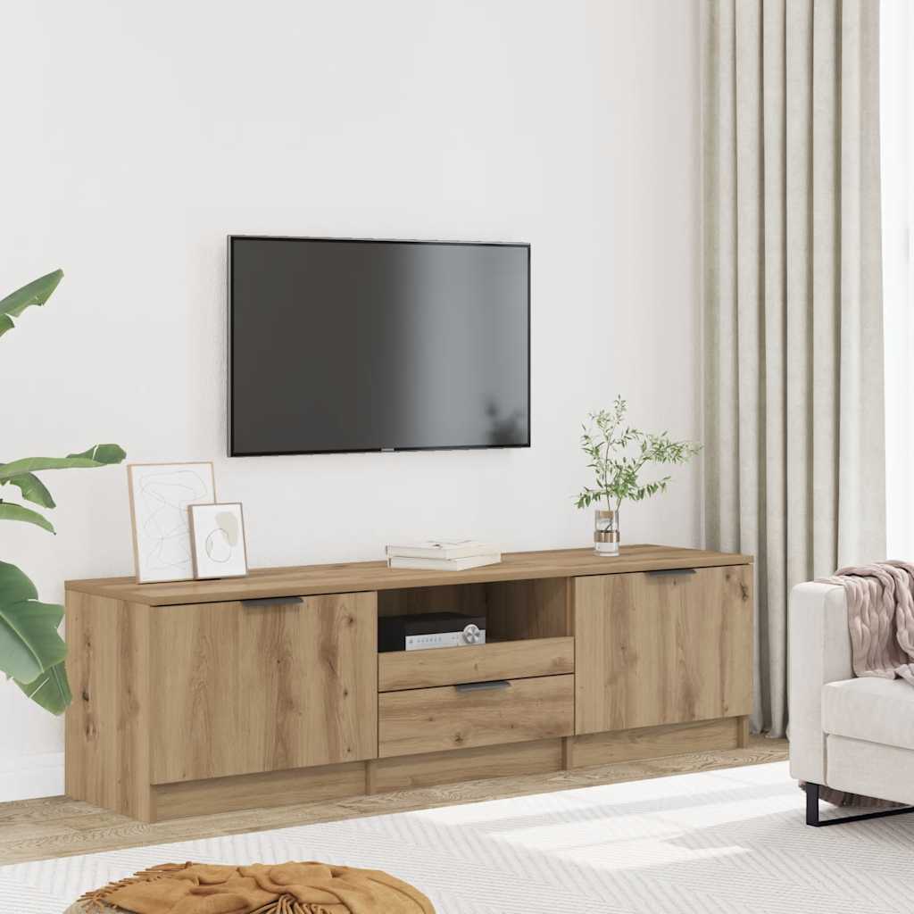 Tv-meubel Artisan Eiken 140x35x40 cm Bewerkt Hout is nu te koop bij PeponiXL, paradijselijk wonen!