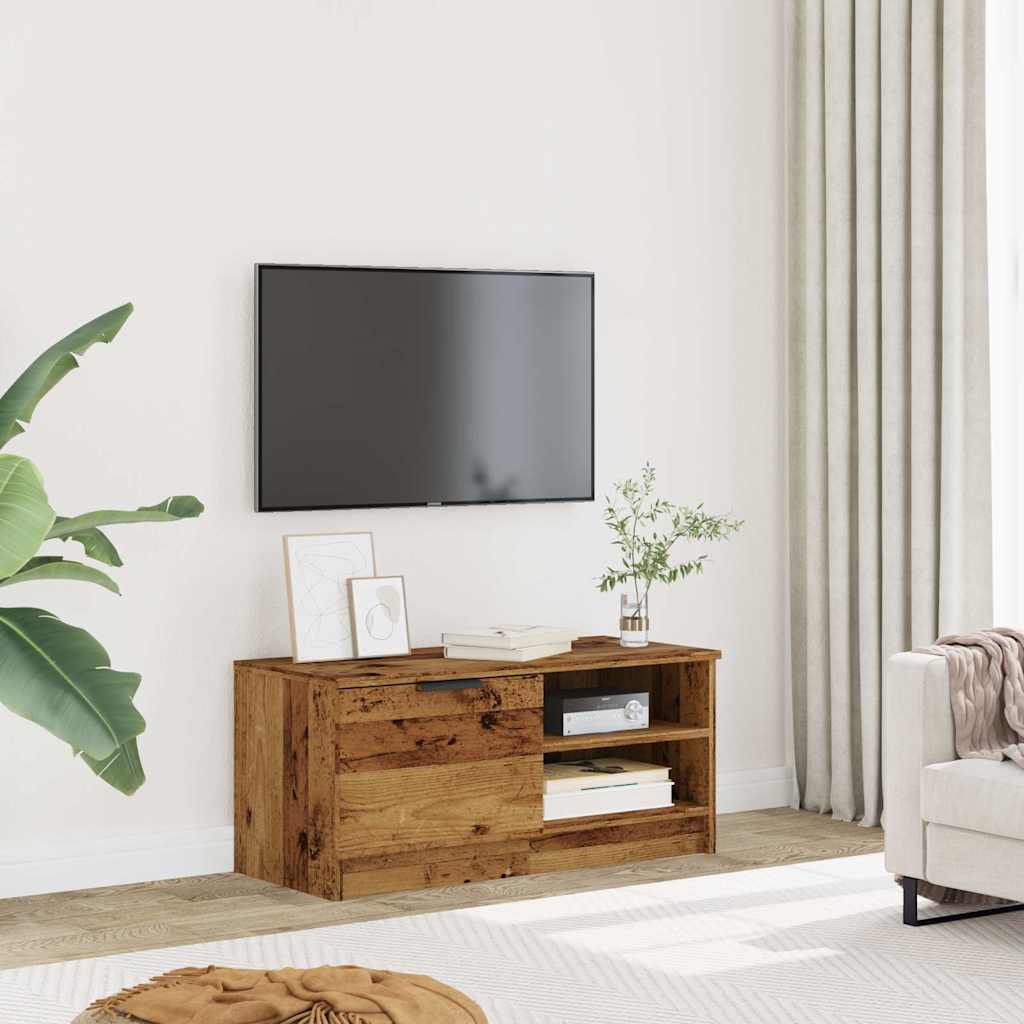Tv-meubel 80x35x36,5 cm bewerkt hout oud houtkleurig is nu te koop bij PeponiXL, paradijselijk wonen!