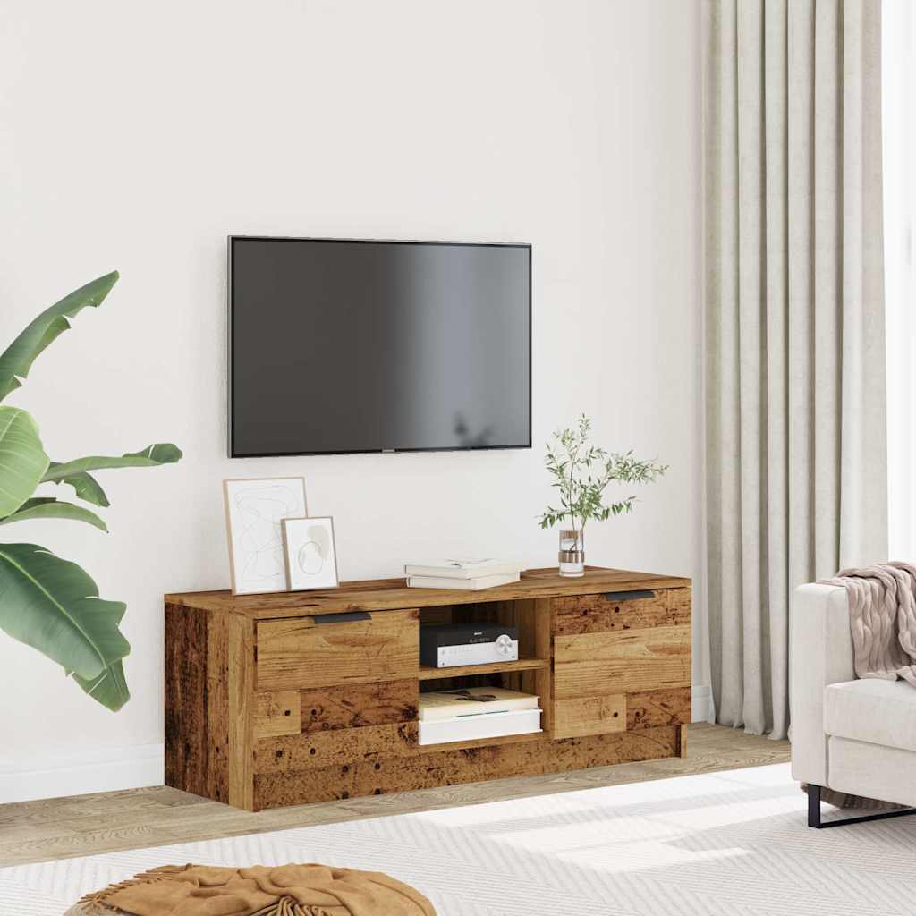Tv-meubel 102x35x36,5 cm bewerkt hout oud houtkleurig is nu te koop bij PeponiXL, paradijselijk wonen!