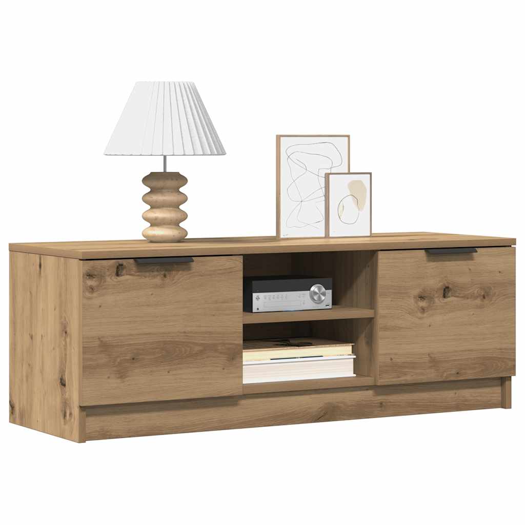 Tv-meubel 102x35x36,5 cm bewerkt hout artisanaal eikenkleur is nu te koop bij PeponiXL, paradijselijk wonen!