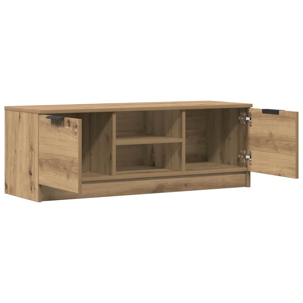 Tv-meubel 102x35x36,5 cm bewerkt hout artisanaal eikenkleur is nu te koop bij PeponiXL, paradijselijk wonen!