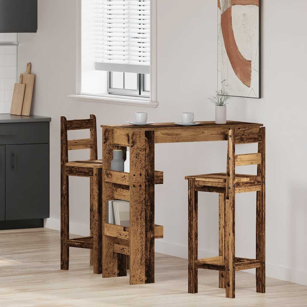 Bartafel wandgemonteerd 102x45x103,5 cm bewerkt hout oud hout is nu te koop bij PeponiXL, paradijselijk wonen!