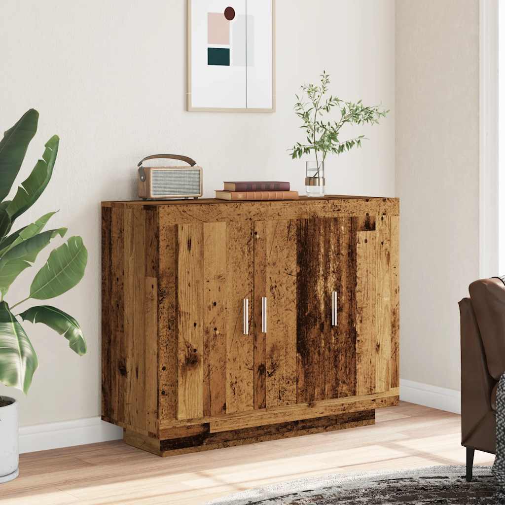 Dressoir 92x35x75 cm bewerkt hout oud houtkleurig is nu te koop bij PeponiXL, paradijselijk wonen!