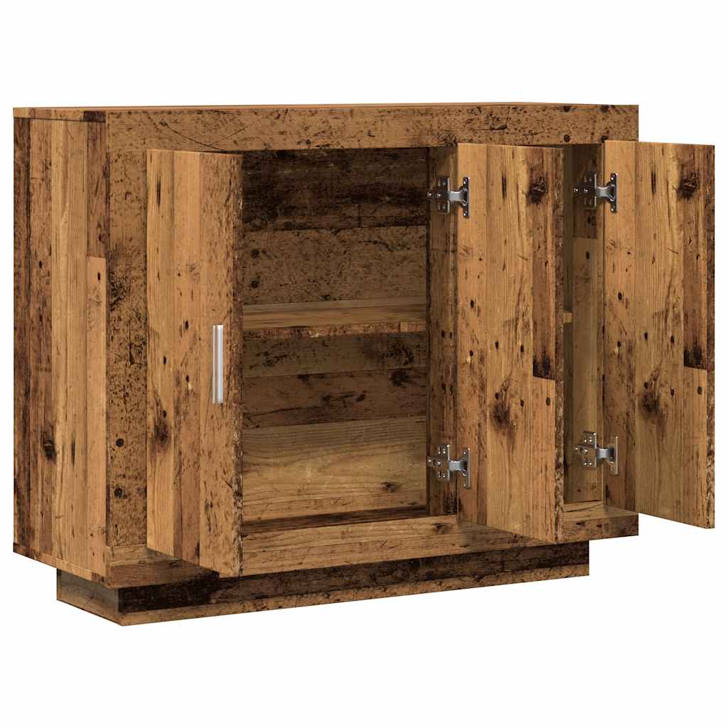 Dressoir 92x35x75 cm bewerkt hout oud houtkleurig is nu te koop bij PeponiXL, paradijselijk wonen!