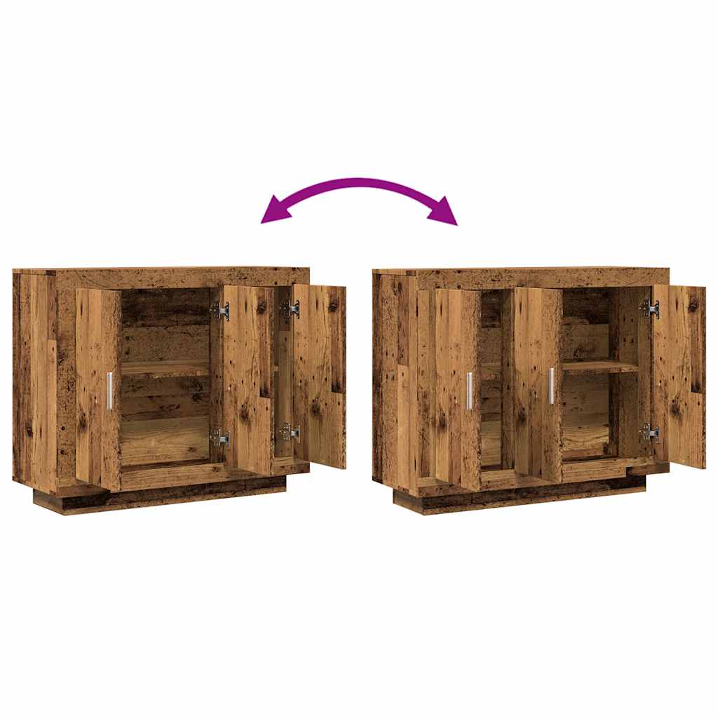 Dressoir 92x35x75 cm bewerkt hout oud houtkleurig is nu te koop bij PeponiXL, paradijselijk wonen!