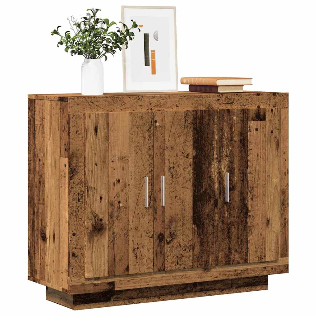 Dressoir 92x35x75 cm bewerkt hout oud houtkleurig is nu te koop bij PeponiXL, paradijselijk wonen!