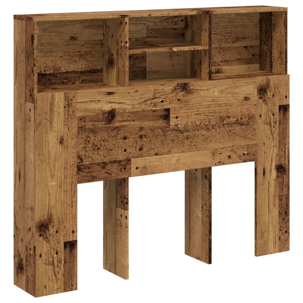 Hoofdbordkast 120x19x103,5 cm bewerkt hout oud houtkleurig is nu te koop bij PeponiXL, paradijselijk wonen!