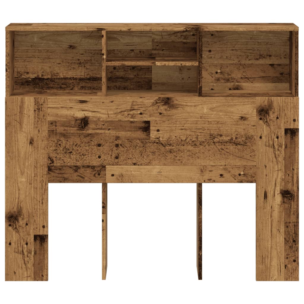 Hoofdbordkast 120x19x103,5 cm bewerkt hout oud houtkleurig is nu te koop bij PeponiXL, paradijselijk wonen!