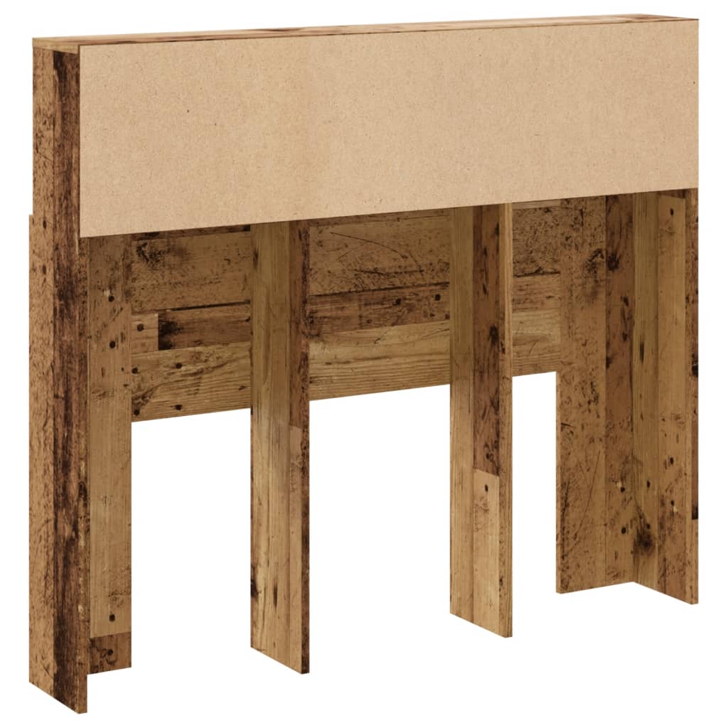 Hoofdbordkast 120x19x103,5 cm bewerkt hout oud houtkleurig is nu te koop bij PeponiXL, paradijselijk wonen!
