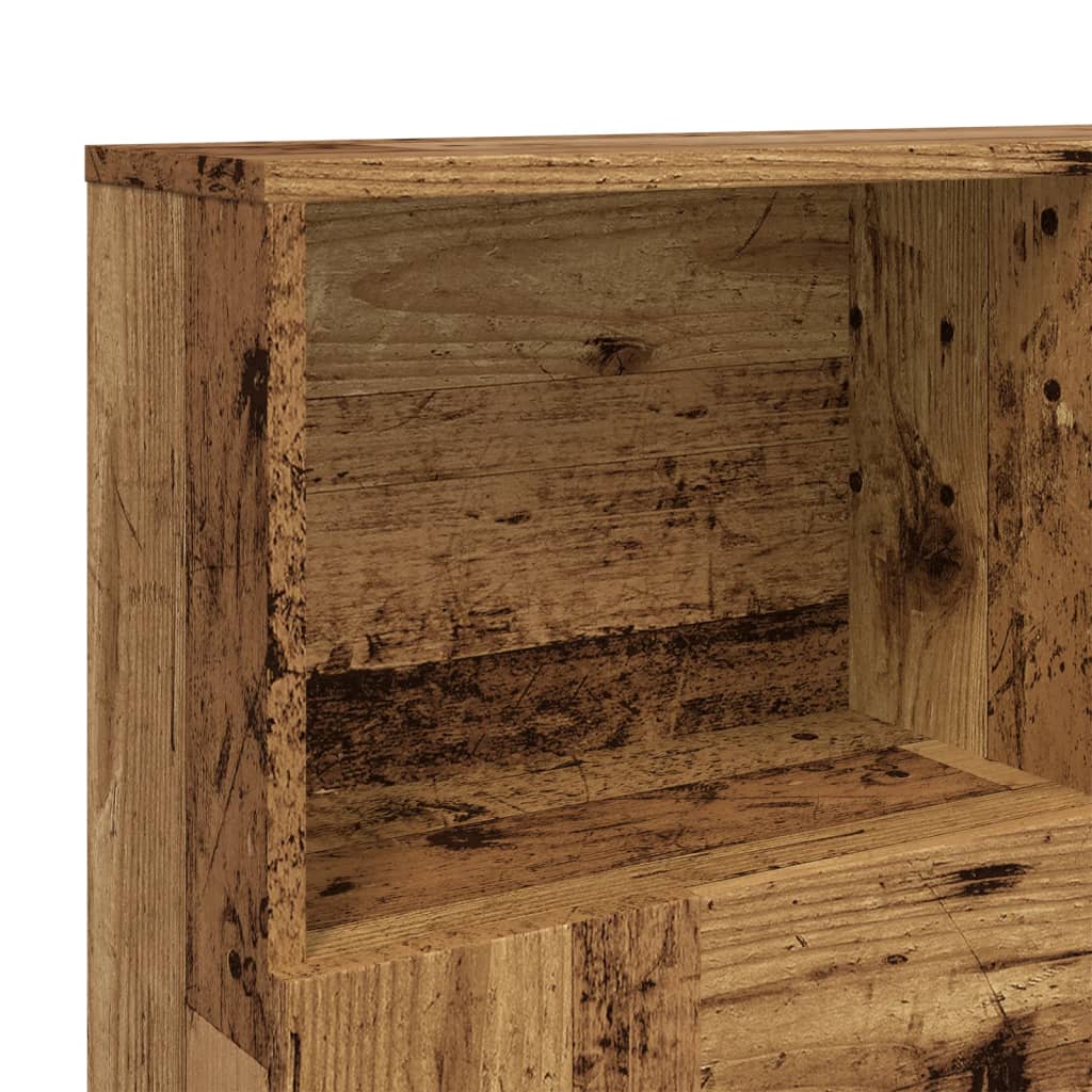 Hoofdbordkast 120x19x103,5 cm bewerkt hout oud houtkleurig is nu te koop bij PeponiXL, paradijselijk wonen!