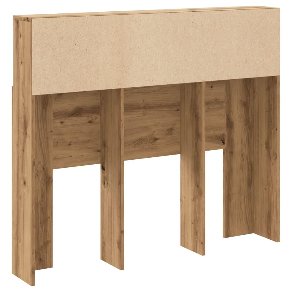 Hoofdbordkast 120x19x103,5 cm bewerkt hout artisanaal eiken is nu te koop bij PeponiXL, paradijselijk wonen!