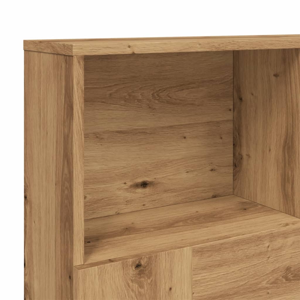 Hoofdbordkast 120x19x103,5 cm bewerkt hout artisanaal eiken is nu te koop bij PeponiXL, paradijselijk wonen!