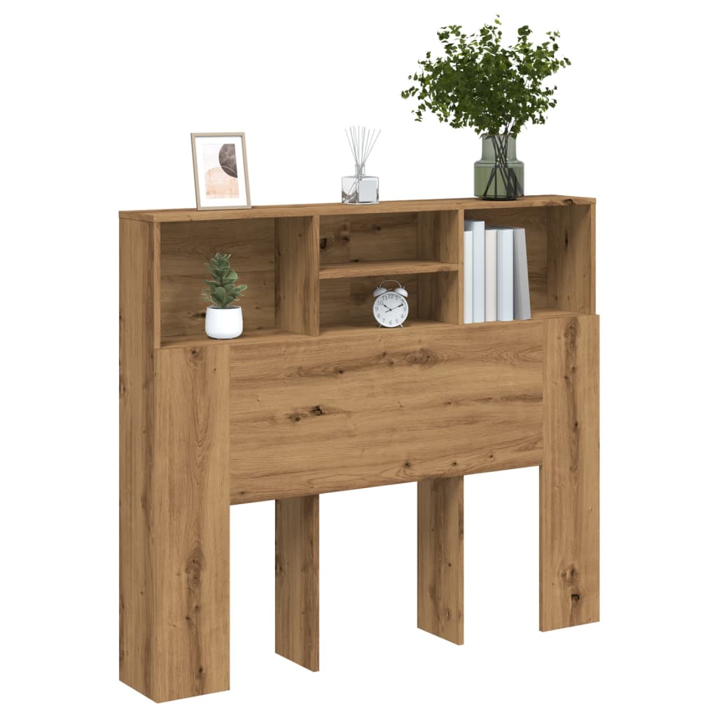 Hoofdbordkast 120x19x103,5 cm bewerkt hout artisanaal eiken is nu te koop bij PeponiXL, paradijselijk wonen!