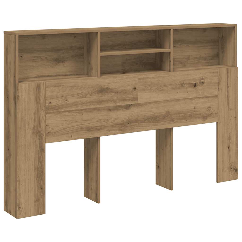 Hoofdbordkast 160x19x103,5cm bewerkt hout artisanaal eikenkleur is nu te koop bij PeponiXL, paradijselijk wonen!