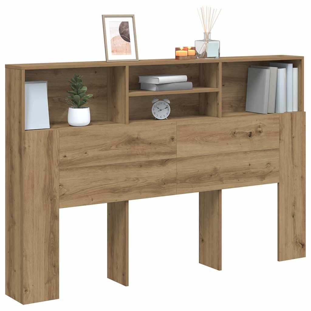 Hoofdbordkast 160x19x103,5cm bewerkt hout artisanaal eikenkleur is nu te koop bij PeponiXL, paradijselijk wonen!