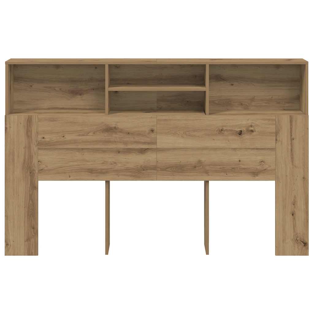 Hoofdbordkast 160x19x103,5cm bewerkt hout artisanaal eikenkleur is nu te koop bij PeponiXL, paradijselijk wonen!