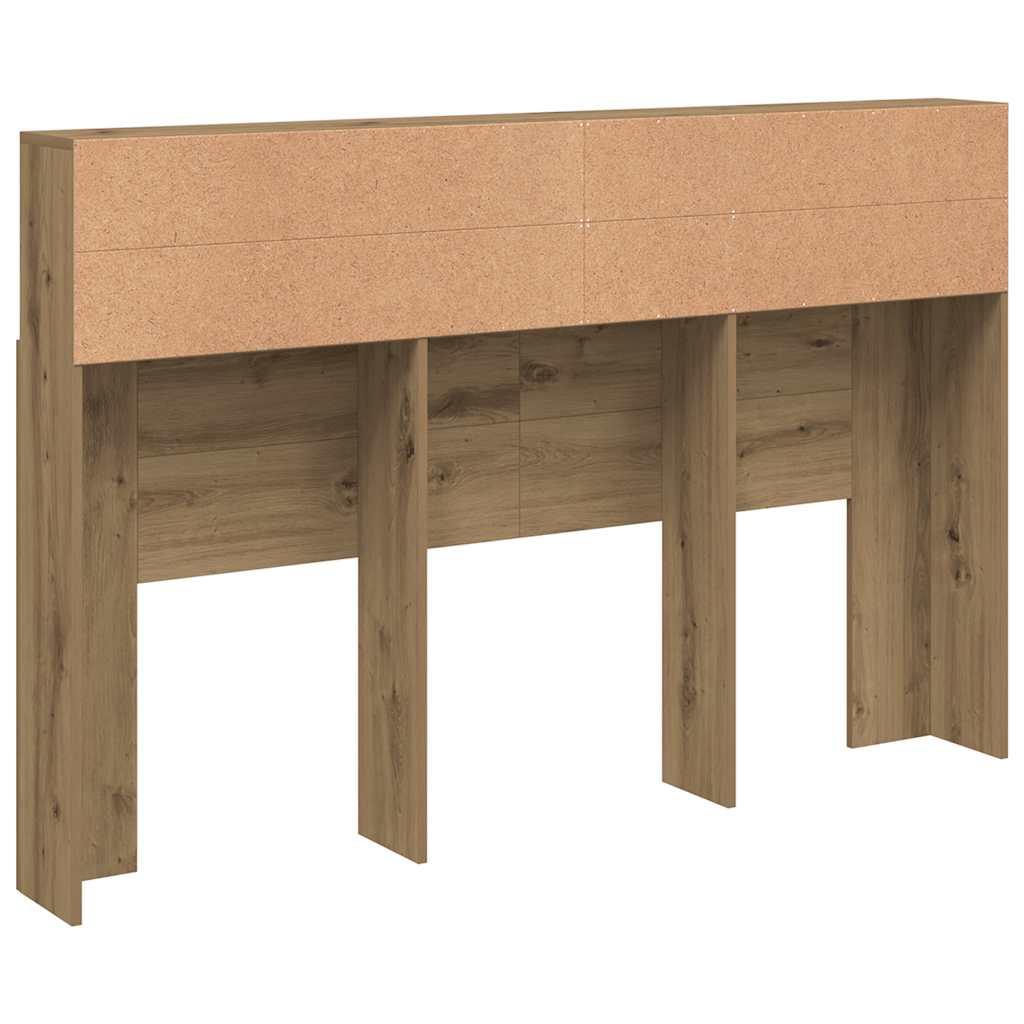 Hoofdbordkast 160x19x103,5cm bewerkt hout artisanaal eikenkleur is nu te koop bij PeponiXL, paradijselijk wonen!