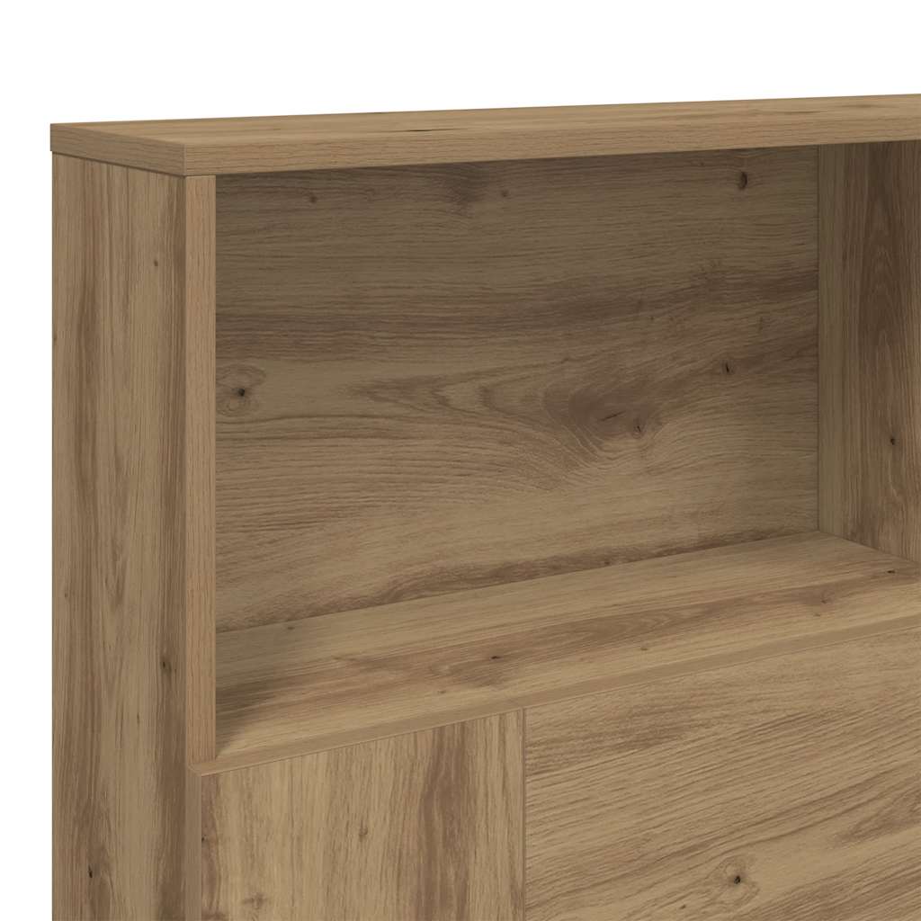 Hoofdbordkast 160x19x103,5cm bewerkt hout artisanaal eikenkleur is nu te koop bij PeponiXL, paradijselijk wonen!