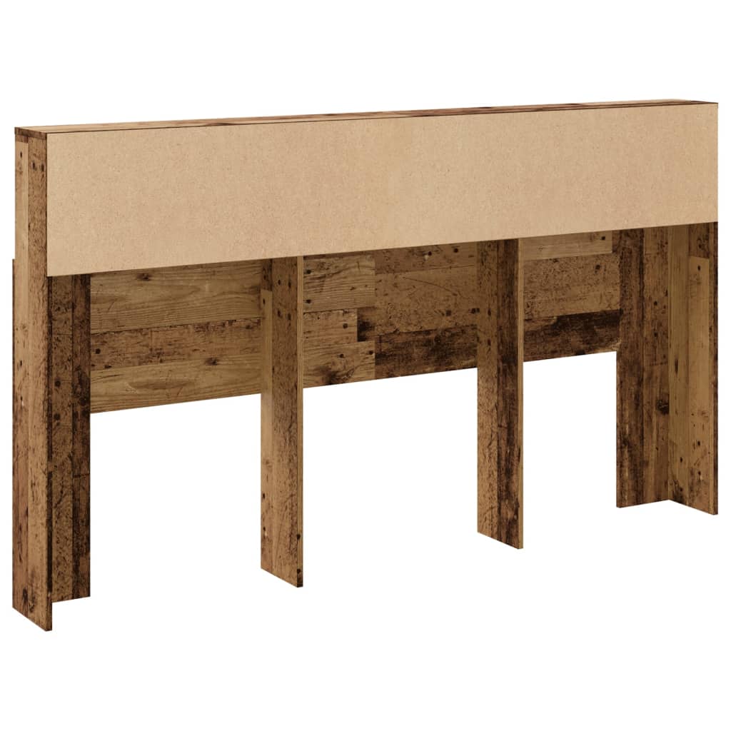 Hoofdbordkast 180x19x103,5 cm bewerkt hout oud houtkleurig is nu te koop bij PeponiXL, paradijselijk wonen!