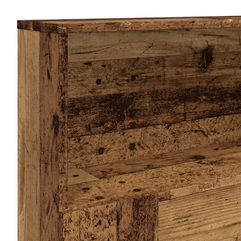 Hoofdbordkast 180x19x103,5 cm bewerkt hout oud houtkleurig is nu te koop bij PeponiXL, paradijselijk wonen!