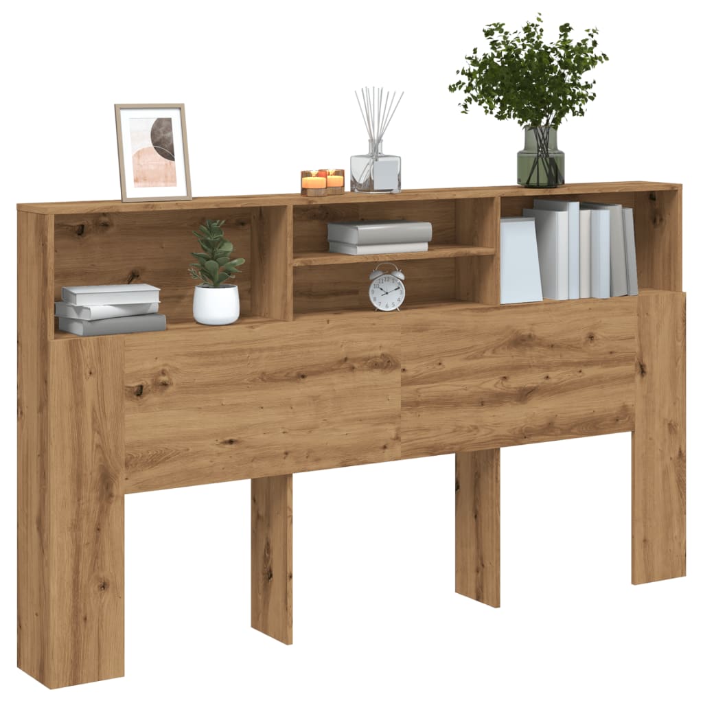 Hoofdbordkast Artisan Eiken 180x19x103,5 cm Bewerkt Hout is nu te koop bij PeponiXL, paradijselijk wonen!