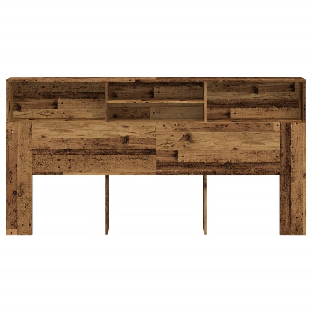 Hoofdbordkast 200x19x103,5 cm bewerkt hout oud houtkleurig is nu te koop bij PeponiXL, paradijselijk wonen!