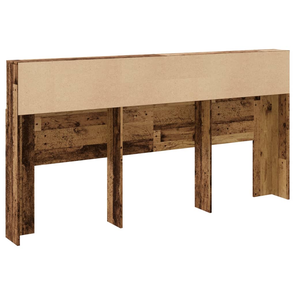 Hoofdbordkast 200x19x103,5 cm bewerkt hout oud houtkleurig is nu te koop bij PeponiXL, paradijselijk wonen!
