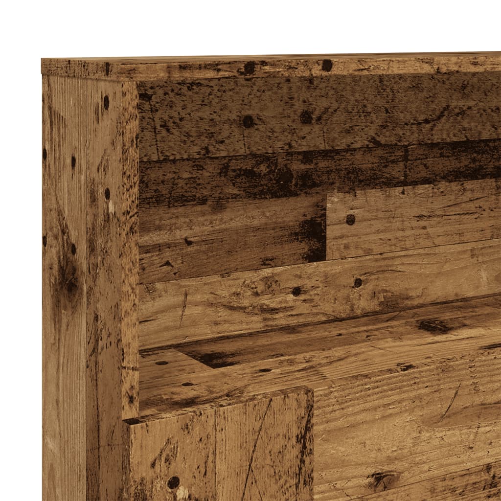 Hoofdbordkast 200x19x103,5 cm bewerkt hout oud houtkleurig is nu te koop bij PeponiXL, paradijselijk wonen!