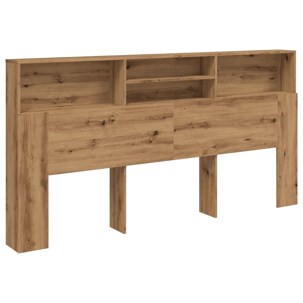 Hoofdbordkast 200x19x103,5 cm bewerkt hout artisanaal eiken is nu te koop bij PeponiXL, paradijselijk wonen!