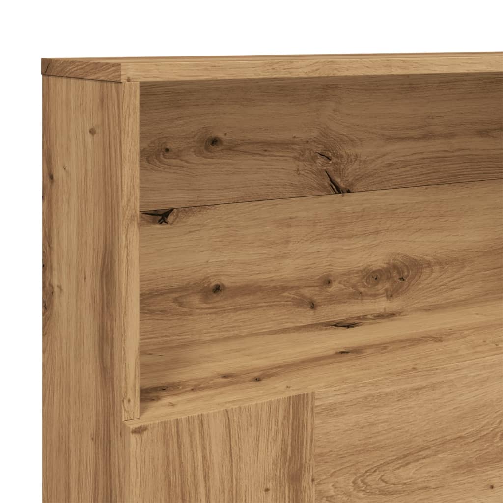 Hoofdbordkast 200x19x103,5 cm bewerkt hout artisanaal eiken is nu te koop bij PeponiXL, paradijselijk wonen!