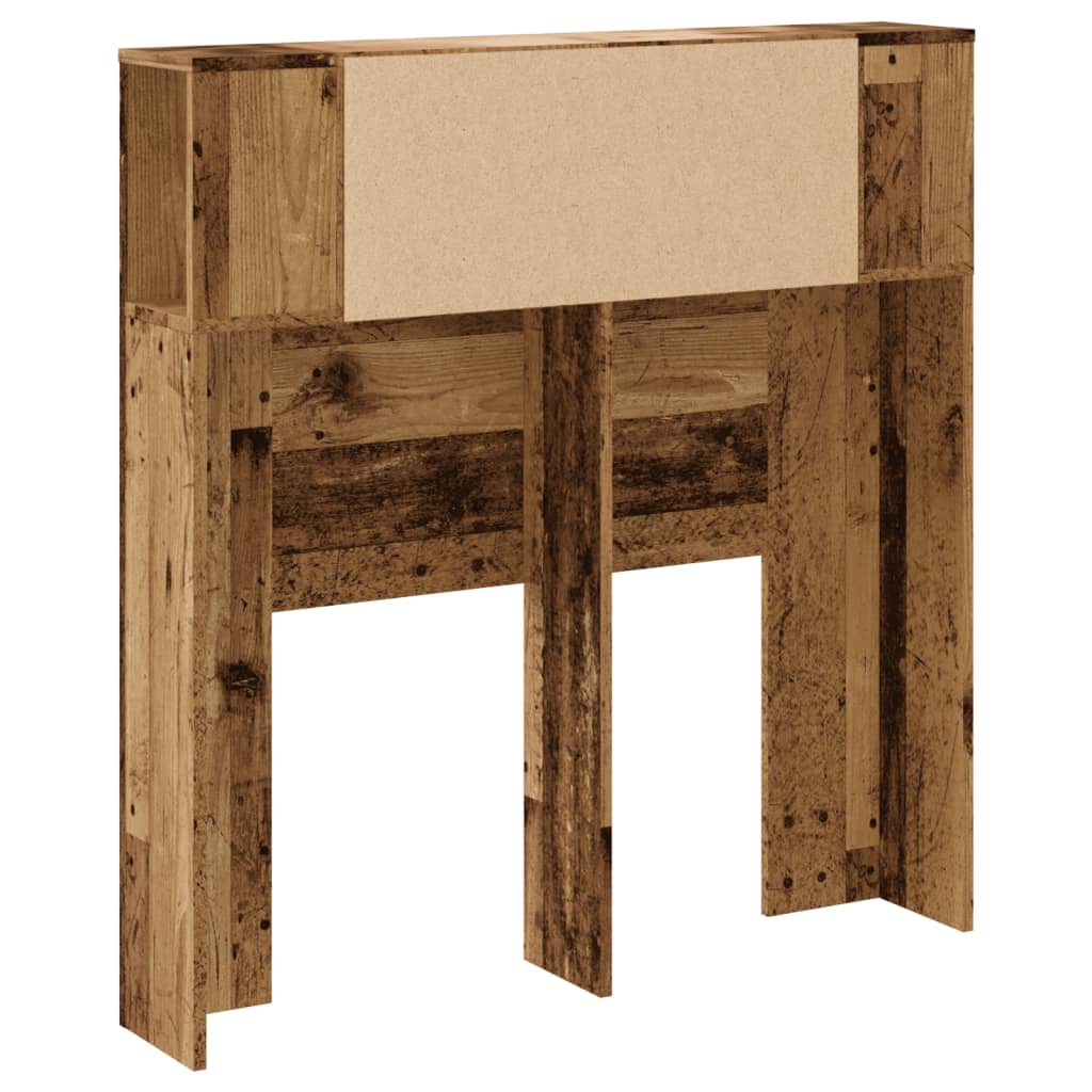Hoofdbordkast 100x18,5x102,5 cm bewerkt hout oud houtkleurig is nu te koop bij PeponiXL, paradijselijk wonen!