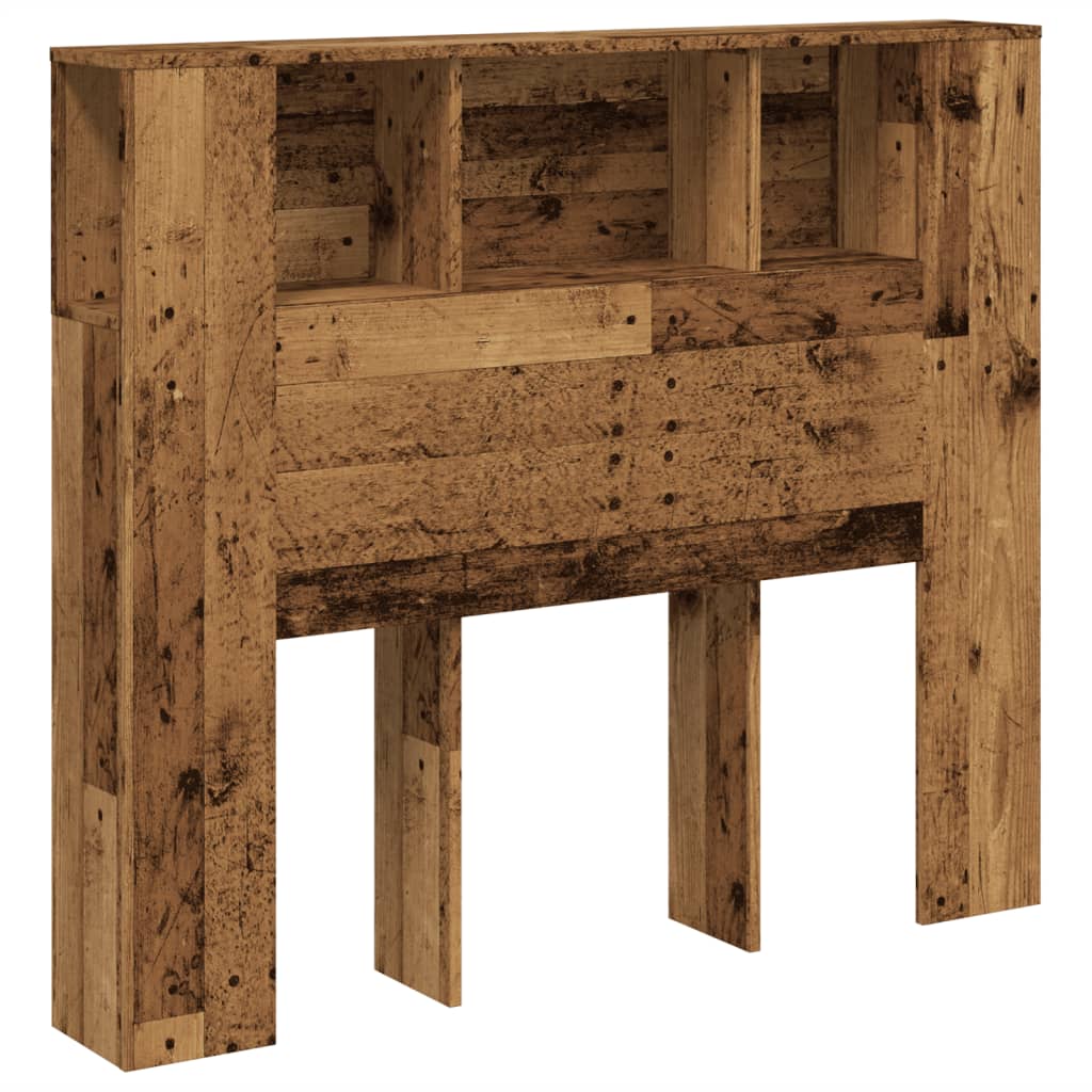 Hoofdbordkast 120x19x104,5 cm bewerkt hout oud houtkleurig is nu te koop bij PeponiXL, paradijselijk wonen!