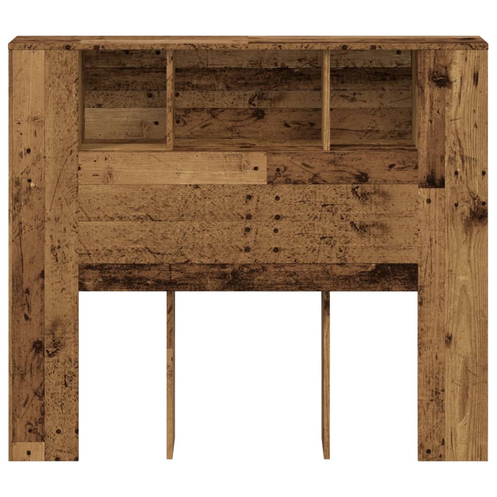 Hoofdbordkast 120x19x104,5 cm bewerkt hout oud houtkleurig is nu te koop bij PeponiXL, paradijselijk wonen!