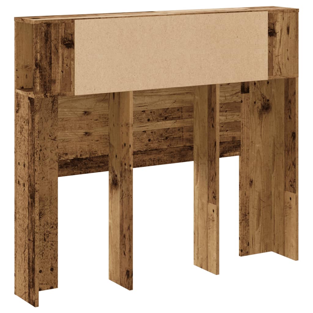 Hoofdbordkast 120x19x104,5 cm bewerkt hout oud houtkleurig is nu te koop bij PeponiXL, paradijselijk wonen!