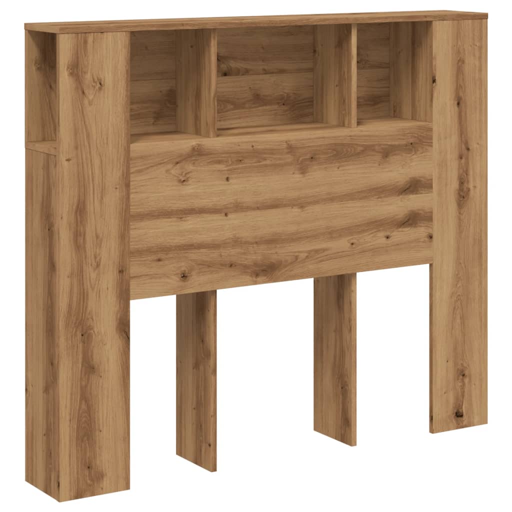 Hoofdbordkast 120x19x104,5cm bewerkt hout artisanaal eikenkleur is nu te koop bij PeponiXL, paradijselijk wonen!