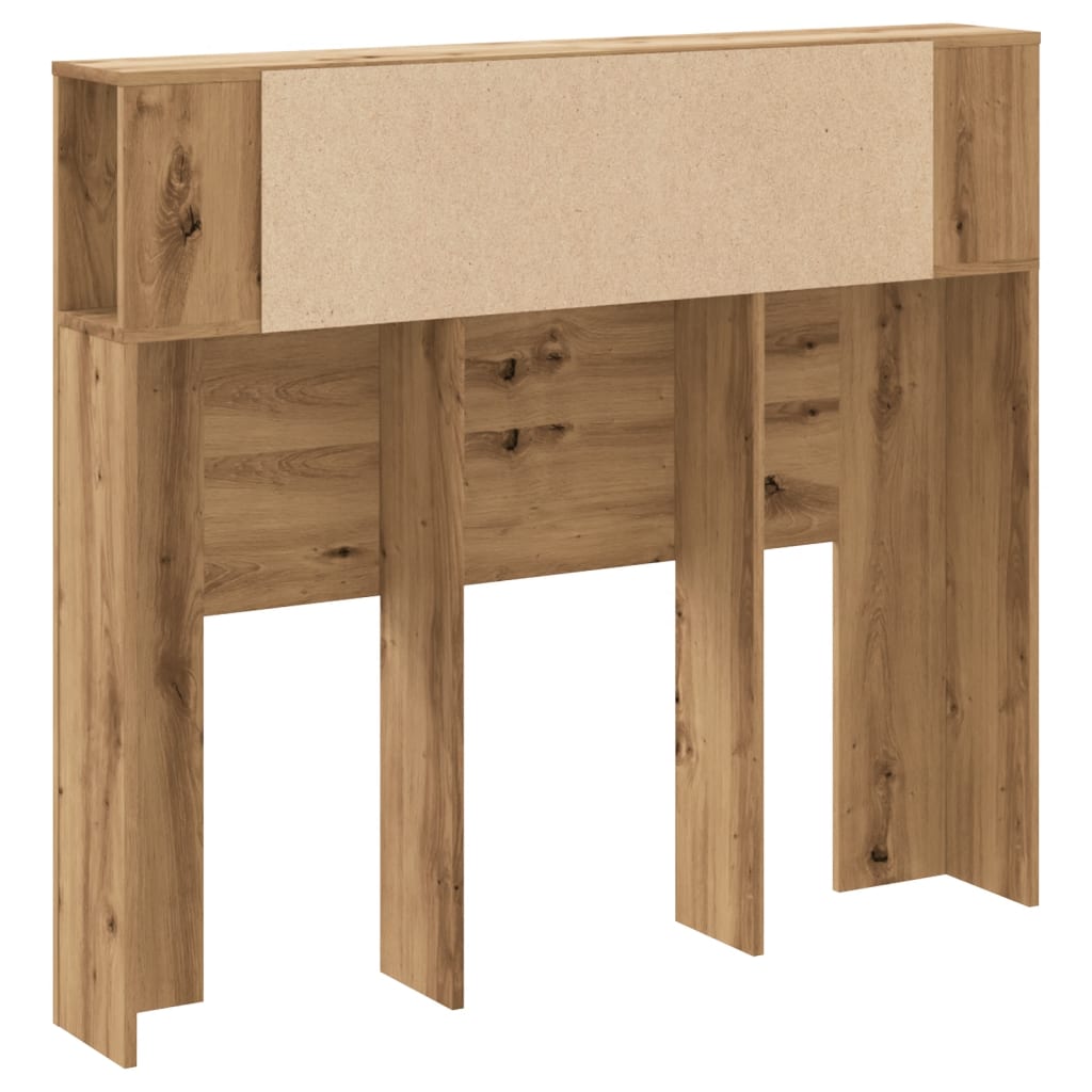 Hoofdbordkast 120x19x104,5cm bewerkt hout artisanaal eikenkleur is nu te koop bij PeponiXL, paradijselijk wonen!