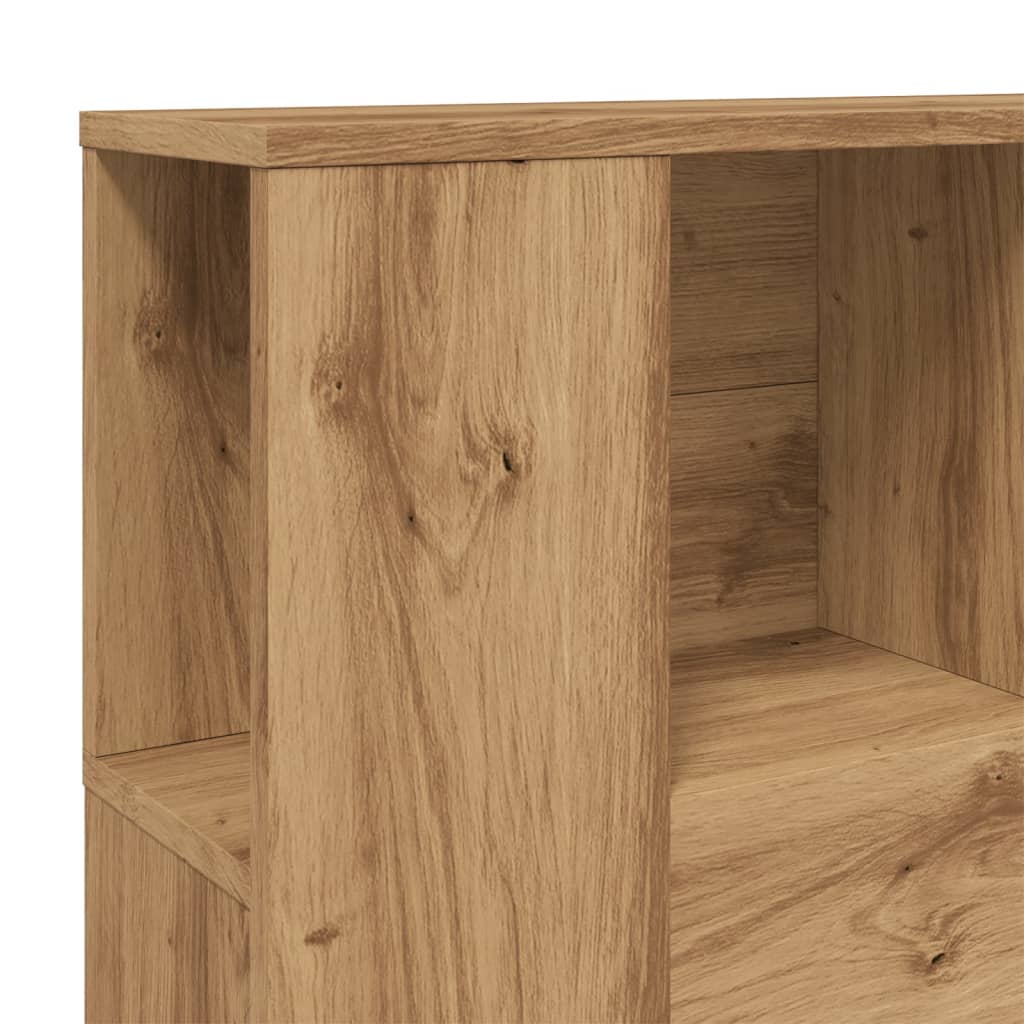 Hoofdbordkast 120x19x104,5cm bewerkt hout artisanaal eikenkleur is nu te koop bij PeponiXL, paradijselijk wonen!
