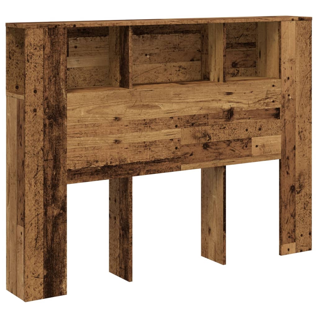 Hoofdbordkast 140x18,5x102,5 cm bewerkt hout oud houtkleurig is nu te koop bij PeponiXL, paradijselijk wonen!