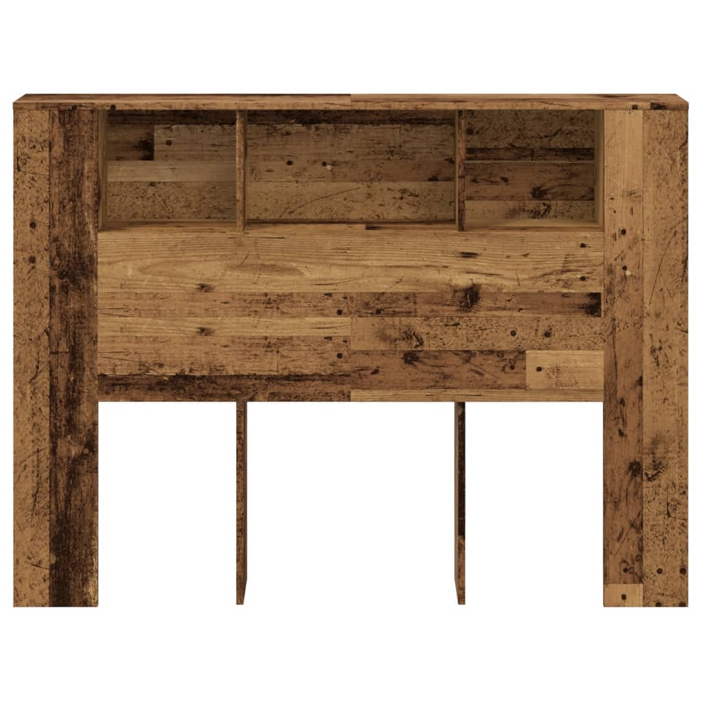 Hoofdbordkast 140x18,5x102,5 cm bewerkt hout oud houtkleurig is nu te koop bij PeponiXL, paradijselijk wonen!