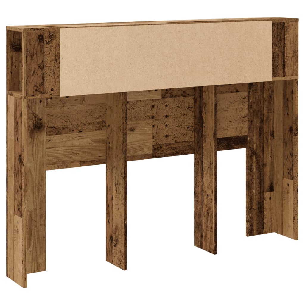 Hoofdbordkast 140x18,5x102,5 cm bewerkt hout oud houtkleurig is nu te koop bij PeponiXL, paradijselijk wonen!