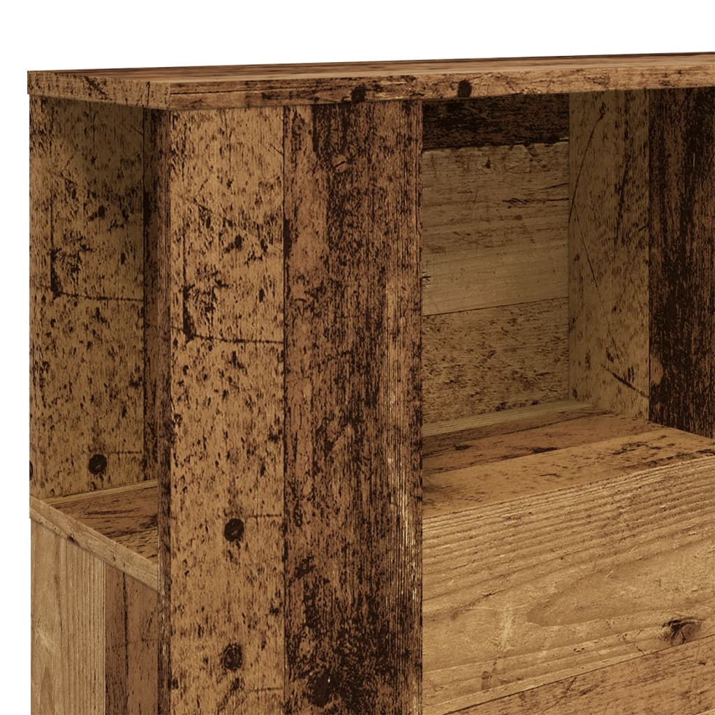 Hoofdbordkast 140x18,5x102,5 cm bewerkt hout oud houtkleurig is nu te koop bij PeponiXL, paradijselijk wonen!