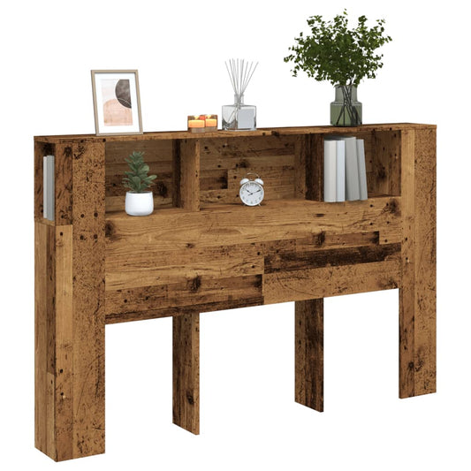 Hoofdbordkast 160x18,5x103,5 cm bewerkt hout oud houtkleurig is nu te koop bij PeponiXL, paradijselijk wonen!