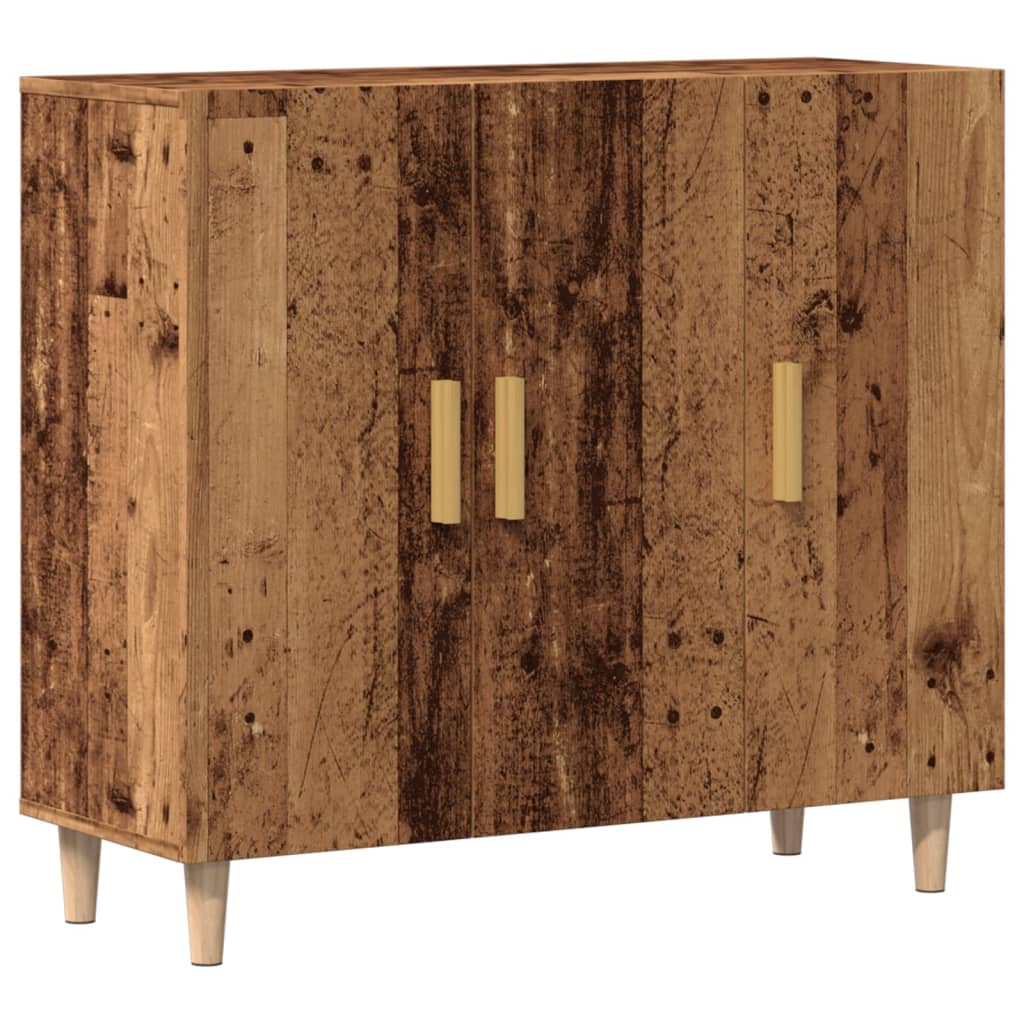 Dressoir 90x34x80 cm bewerkt hout oud houtkleurig is nu te koop bij PeponiXL, paradijselijk wonen!
