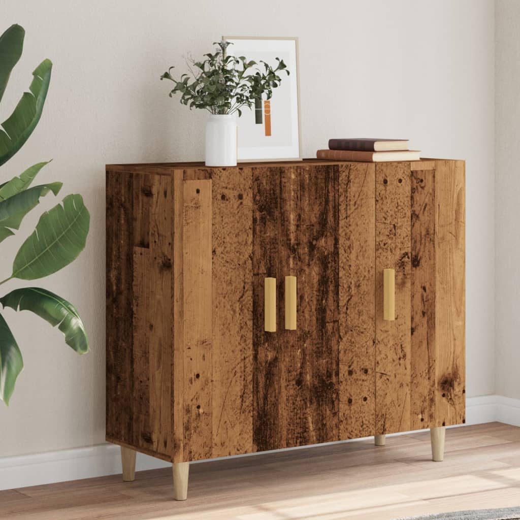 Dressoir 90x34x80 cm bewerkt hout oud houtkleurig is nu te koop bij PeponiXL, paradijselijk wonen!