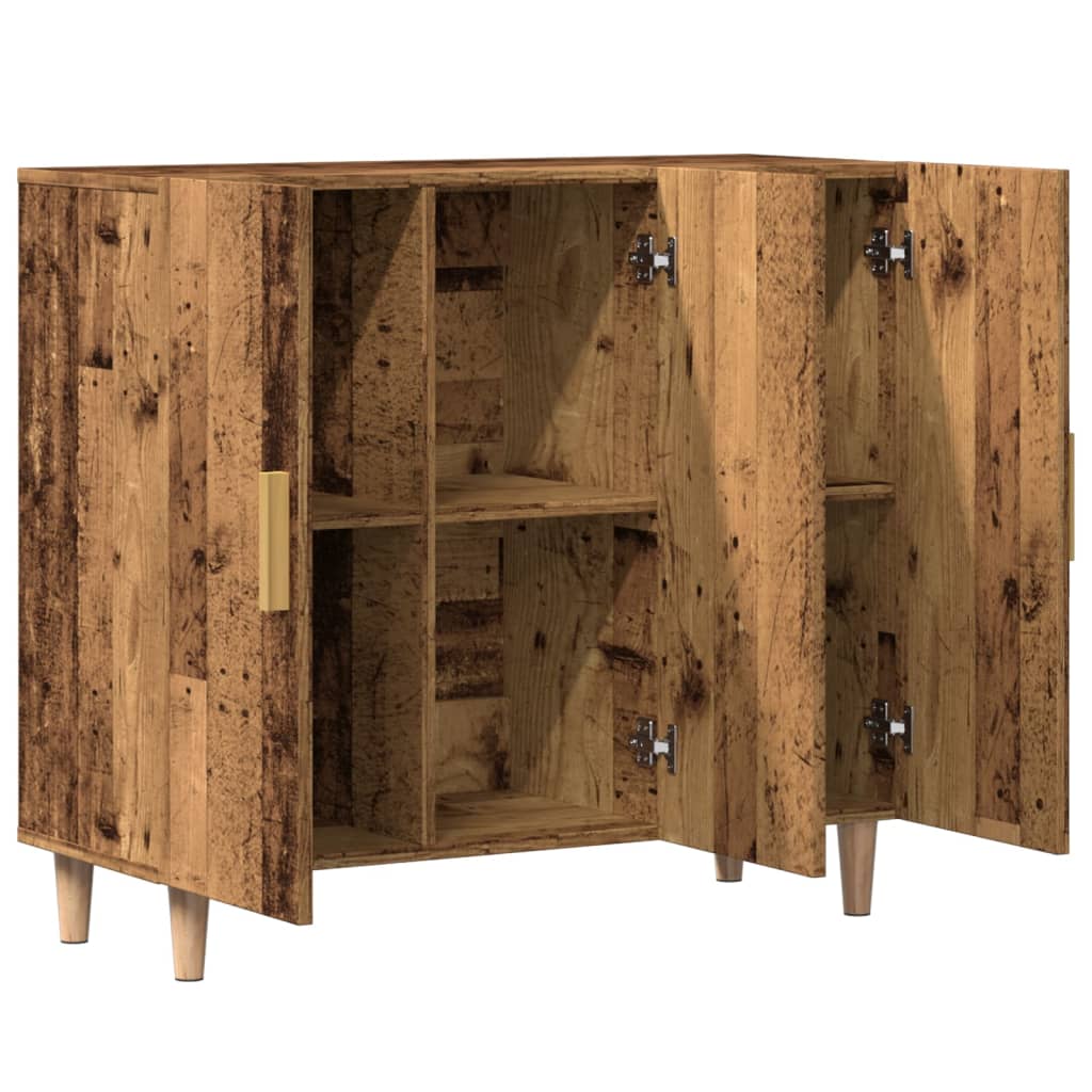 Dressoir 90x34x80 cm bewerkt hout oud houtkleurig is nu te koop bij PeponiXL, paradijselijk wonen!