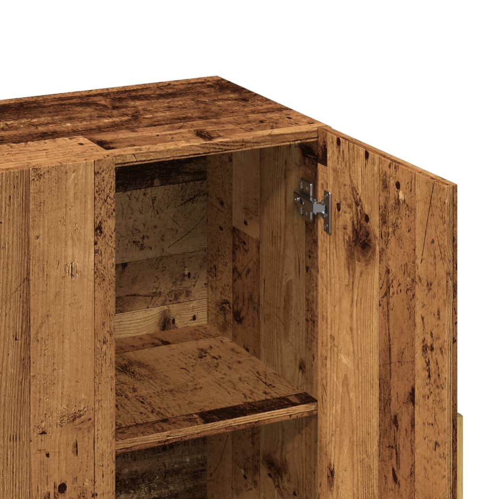 Dressoir 90x34x80 cm bewerkt hout oud houtkleurig is nu te koop bij PeponiXL, paradijselijk wonen!