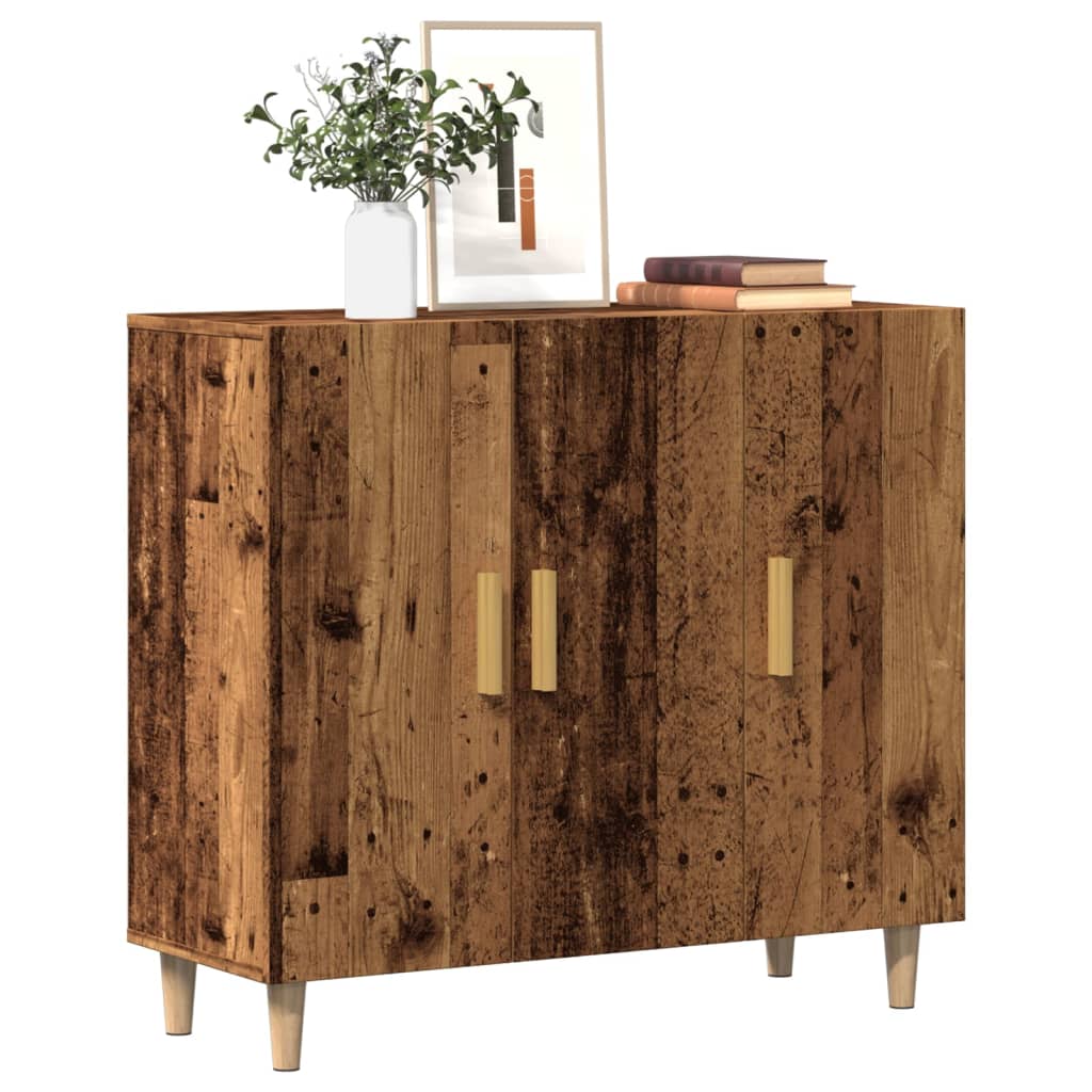 Dressoir 90x34x80 cm bewerkt hout oud houtkleurig is nu te koop bij PeponiXL, paradijselijk wonen!