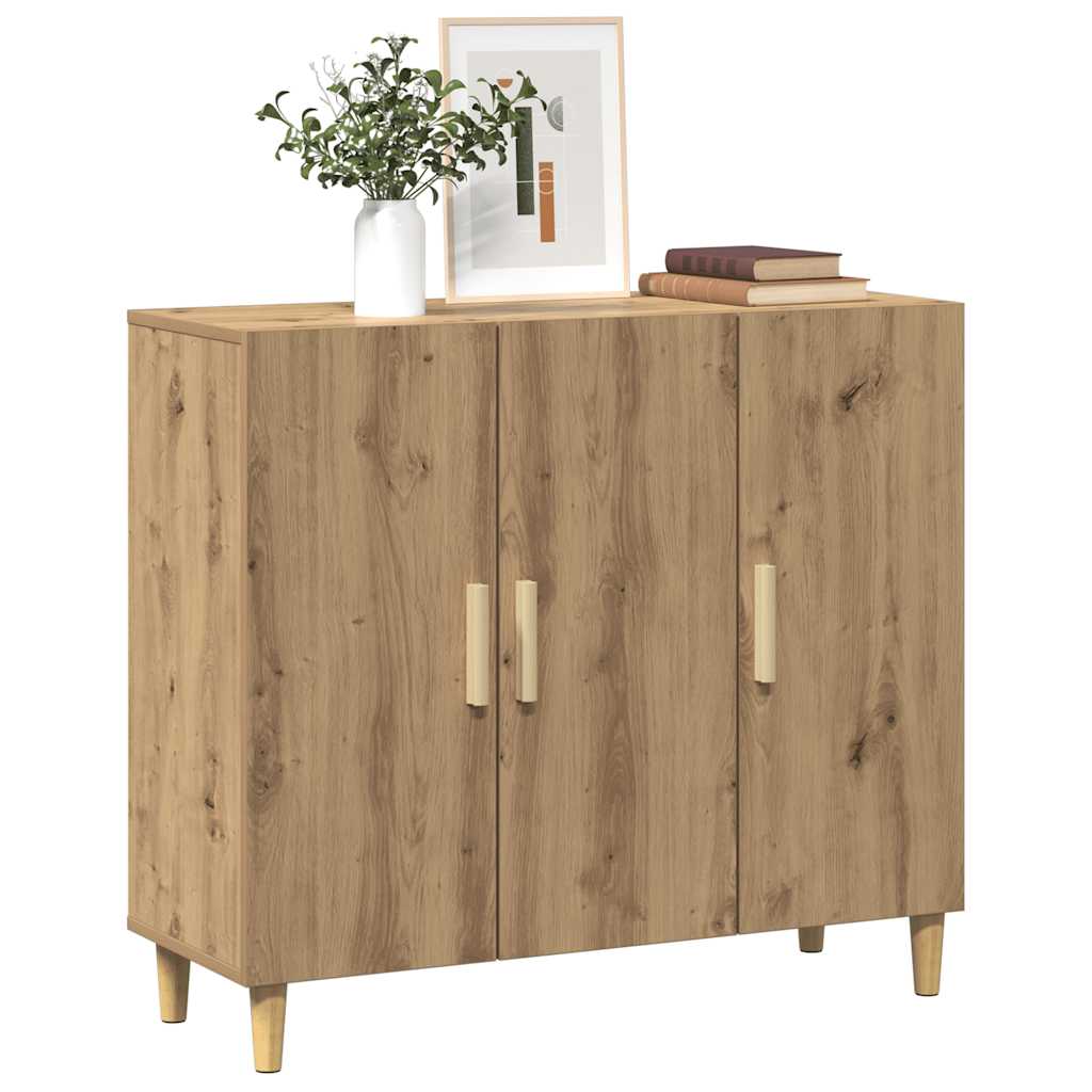 Dressoir 90x34x80 cm bewerkt hout artisanaal eikenkleur is nu te koop bij PeponiXL, paradijselijk wonen!